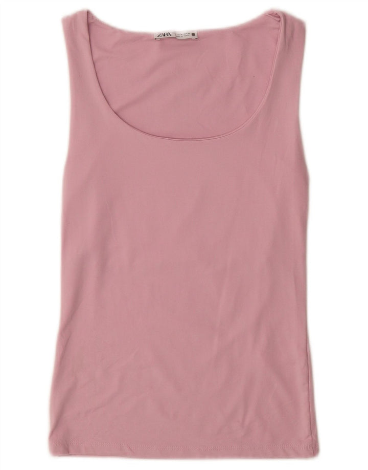 Zara Femme Débardeur UK 10 Petit Rose Polyamide