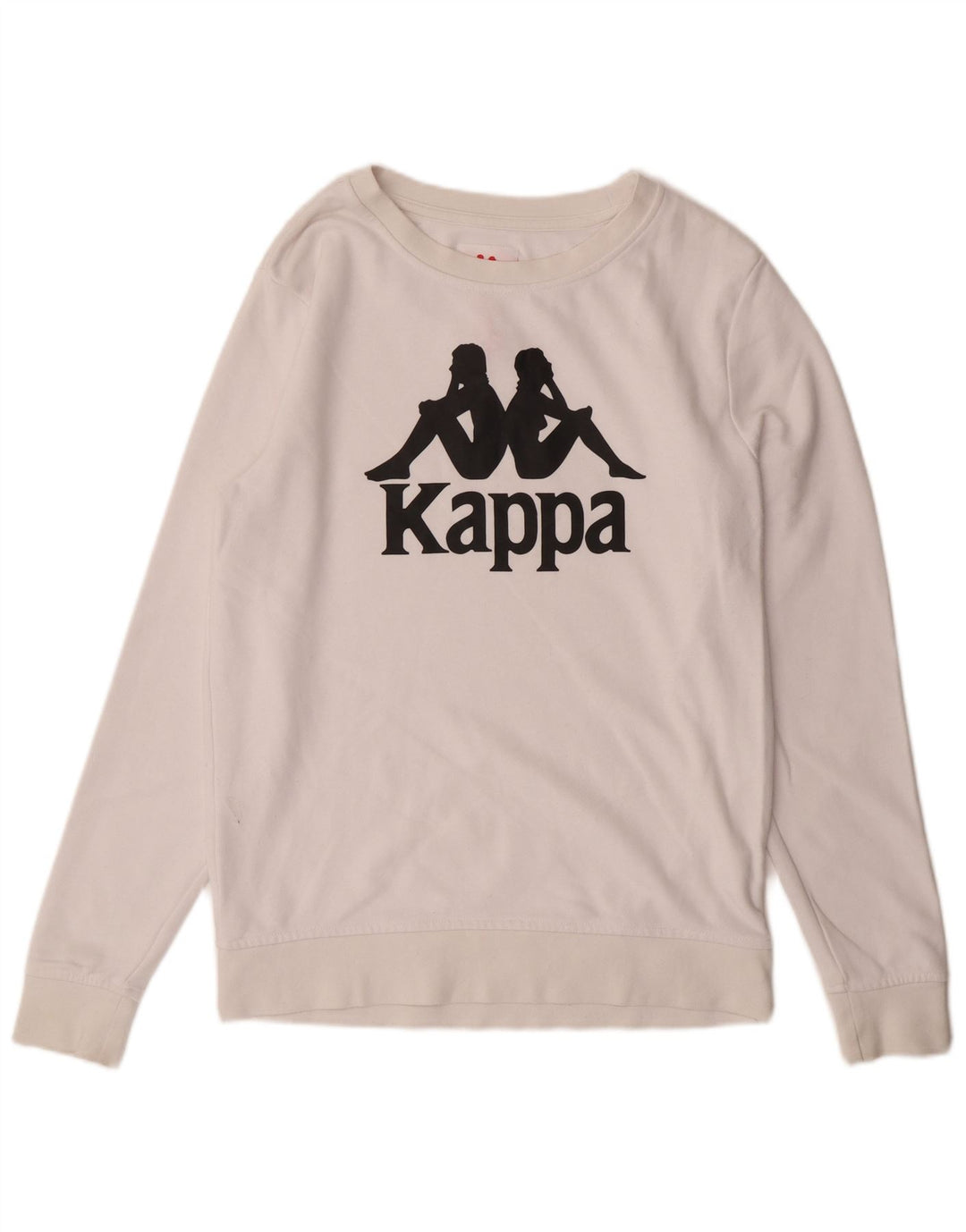 KAPPA Sweat-Shirt Graphique Homme Blanc Moyen Coton