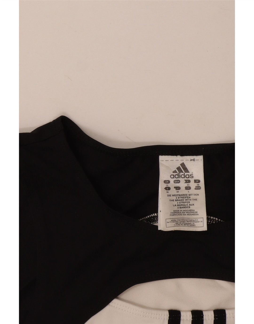 Adidas Femmes Crop Débardeur UK 12 Moyen Blanc Colorblock Polyester