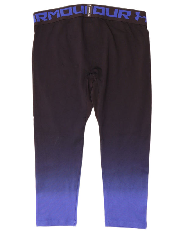 Under Armour Legging court Heat Gear pour femme UK 20 2XL Noir Colorblock