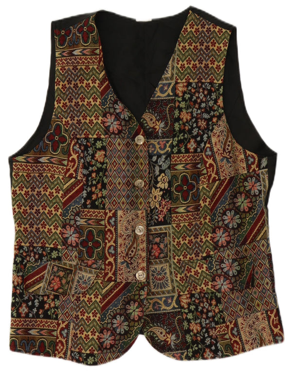 gilet femme vintage UK 14 Moyen Vert Floral