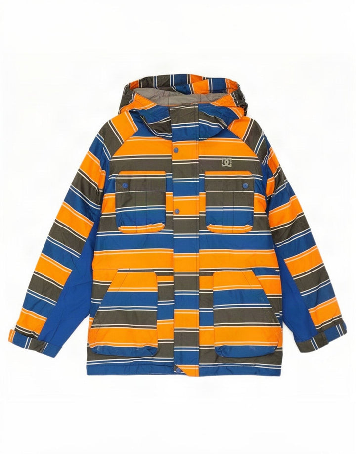 DC Veste Coupe-Vent à Capuche Garçon 13-14 ans Polyester Rayé Bleu Moyen