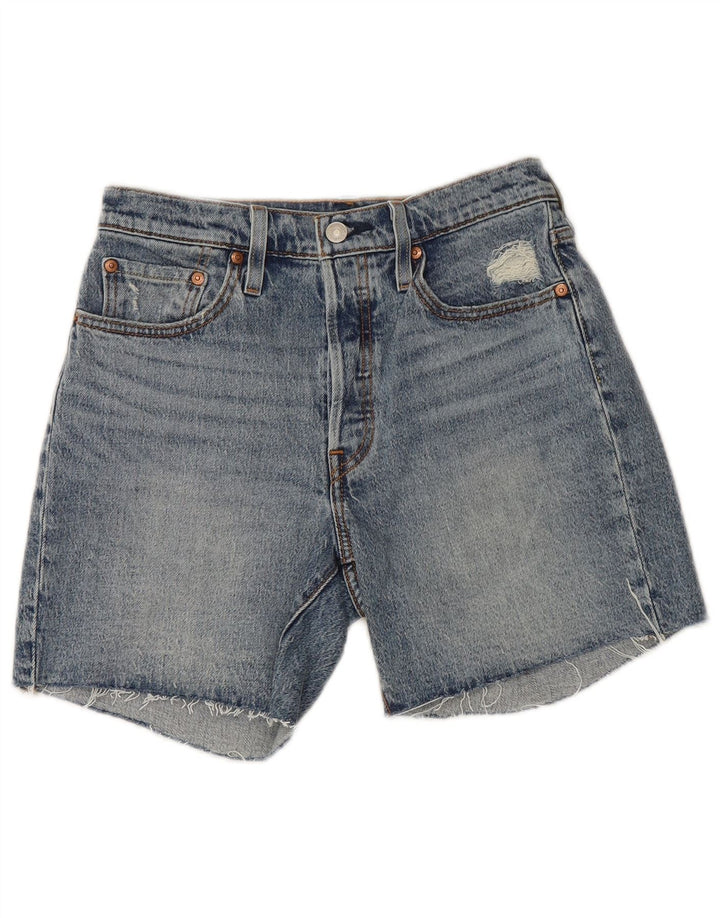 Levi's Short 501 Distressed Denim W27 Small Bleu Coton Femme
