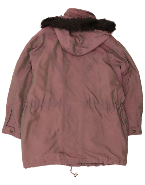 Veste Parka surdimensionnée à capuche femme vintage EU 44 XL Rose