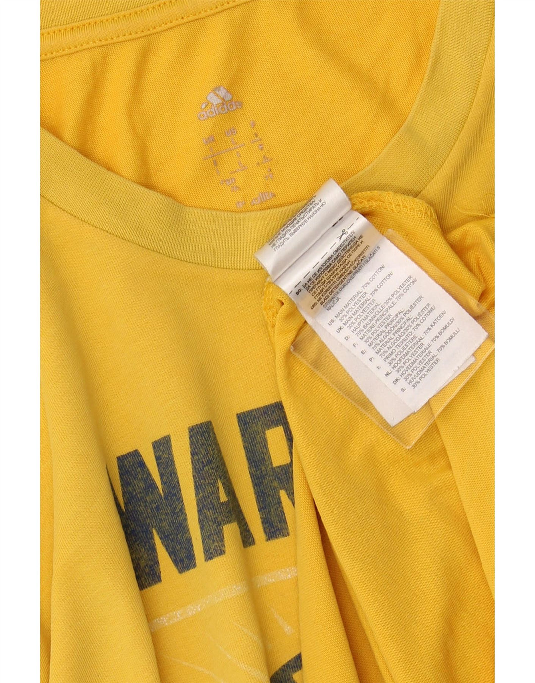 ADIDAS T-shirt graphique Golden State Warriors pour hommes, grand coton jaune