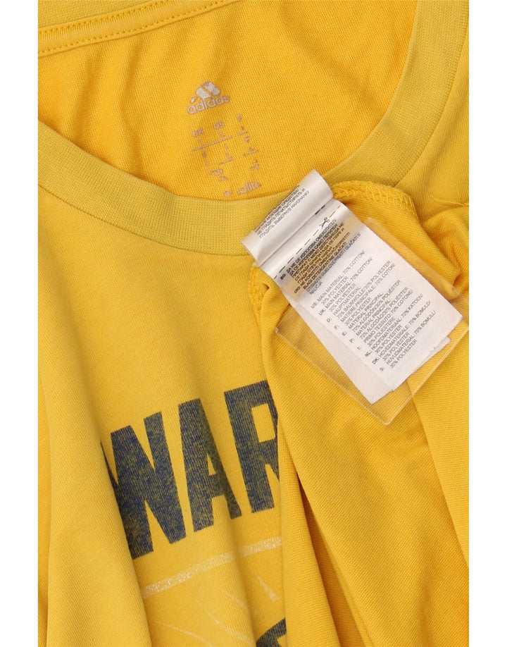 ADIDAS T-shirt graphique Golden State Warriors pour hommes, grand coton jaune