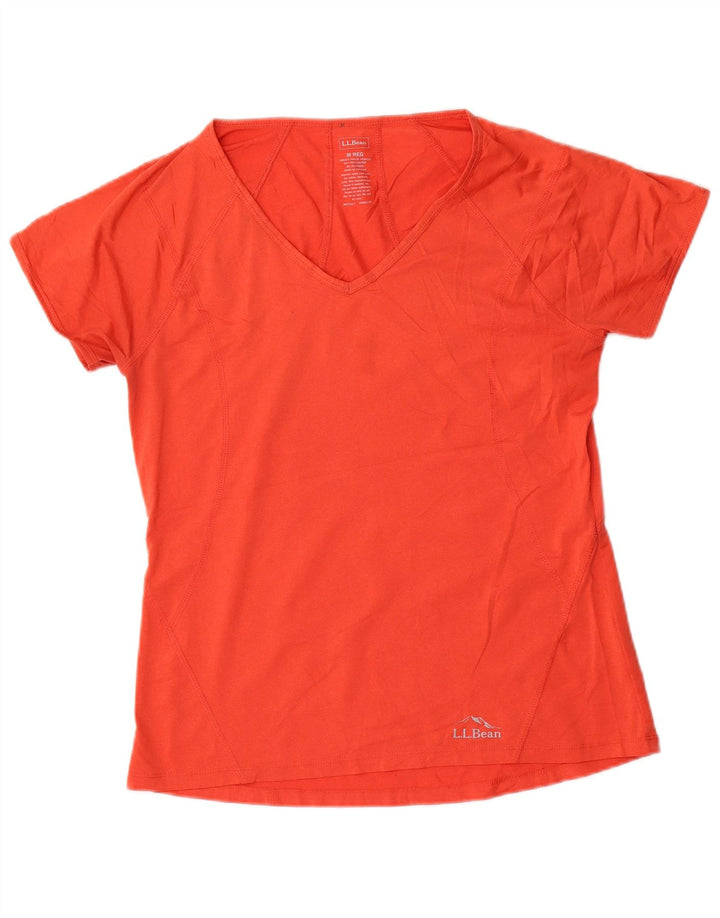 L.L.Bean T-shirt régulier pour femme UK 12 Orange moyen Polyester Sports