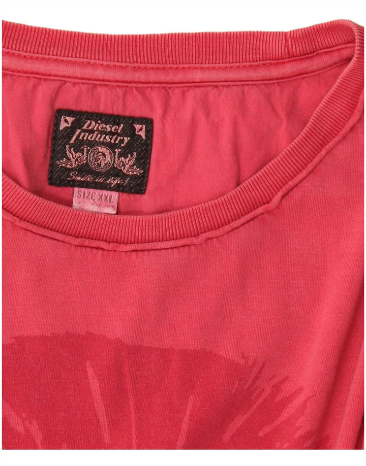 DIESEL T-Shirt Graphique Homme 2XL Rose