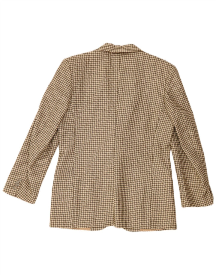 Anna Veste Blazer 2 Boutons Femme IT 44 Laine Pied-de-Poule Beige Moyen