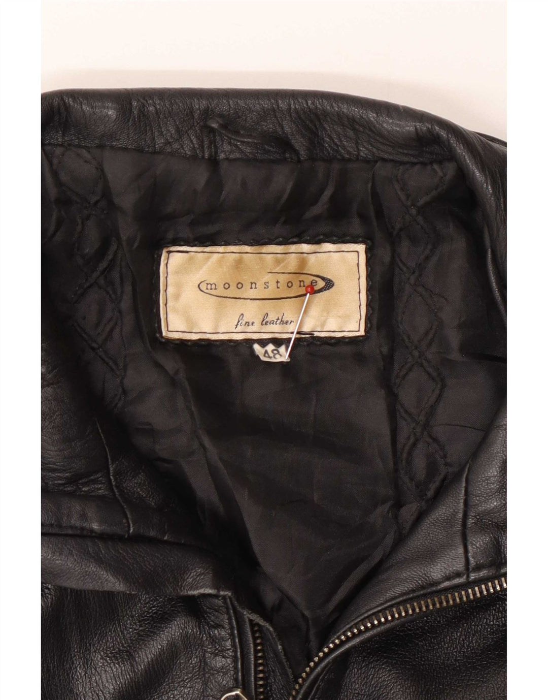 Moonstone Veste en cuir courte pour femme IT 48 XL Noir