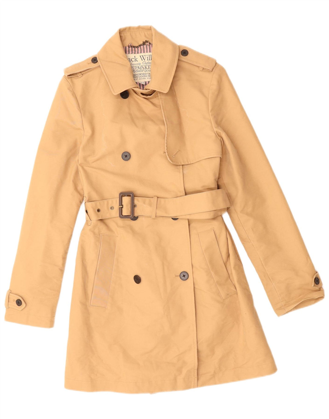 JACK WILLS Trench Femme UK 10 Petit Coton Beige