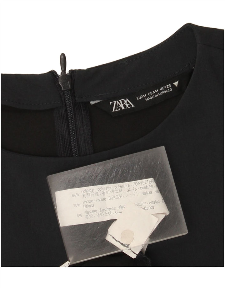 Zara Robe fourreau pour femme UK 12 Polyester bleu marine moyen
