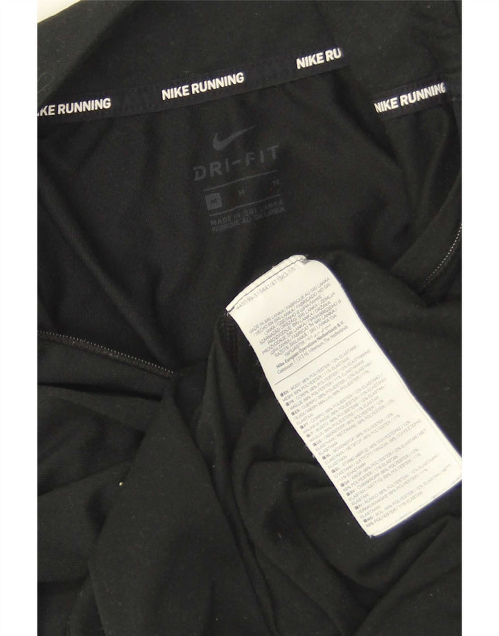 Nike Haut de survêtement Dri Fit à col zippé pour femme UK 14 Noir moyen