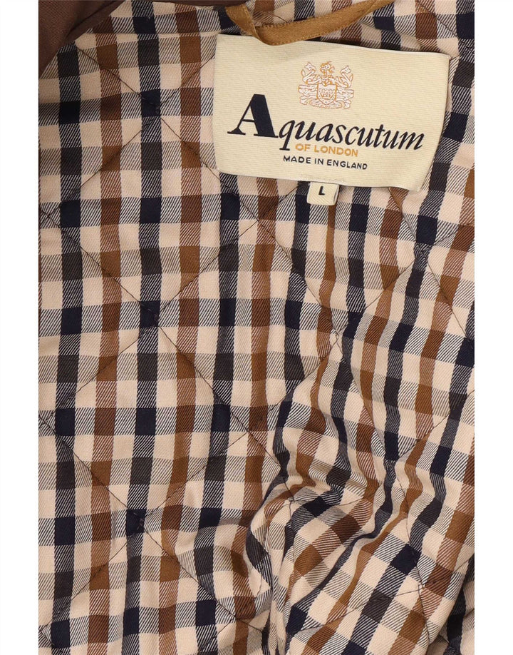 Aquascutum Veste matelassée pour femme UK 16 Large Marron Nylon