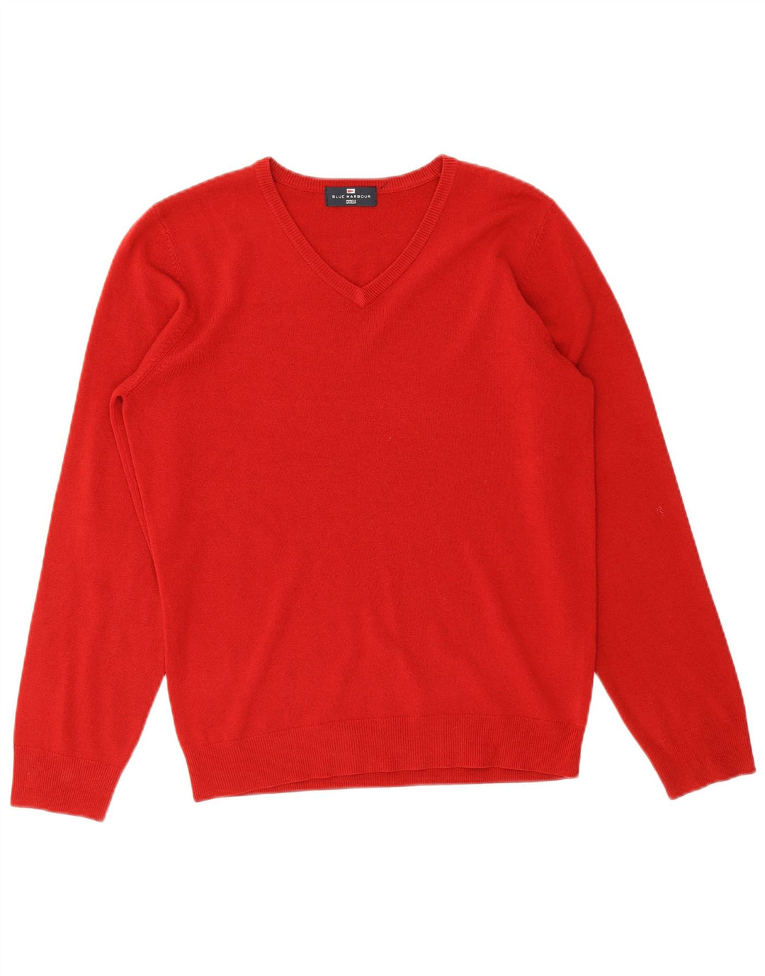 MARKS & SPENCER Pull col V Blue Harbor Homme Petit Rouge Acrylique