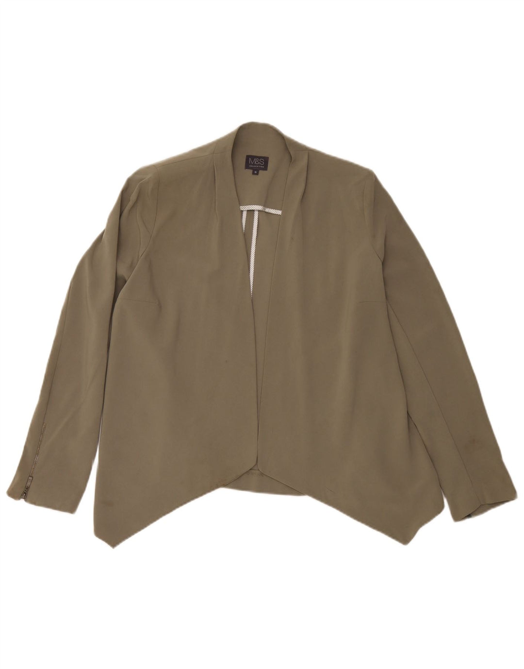 Marks & Spencer Haut Cardigan Femme UK 10 Petit Kaki Polyester