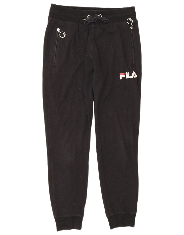 Fila Pantalon de survêtement graphique pour femme, jogging, petit, noir, polyester