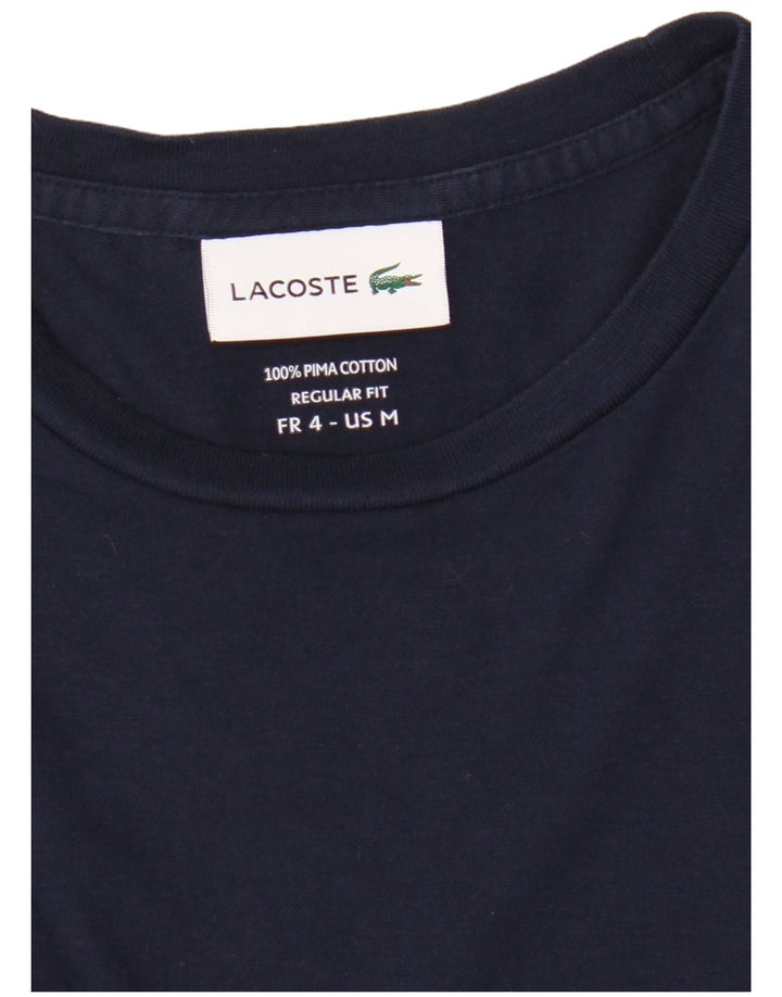 Lacoste Hommes Regular Fit T-Shirt Top Taille 4 Moyen Bleu Marine Coton