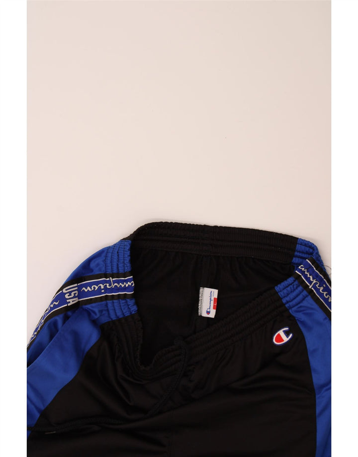 CHAMPION Mens Graphic Sport Shorts Large Black Colourblock Polyester Vintage Champion and Second-Hand Champion from Messina Hembry 