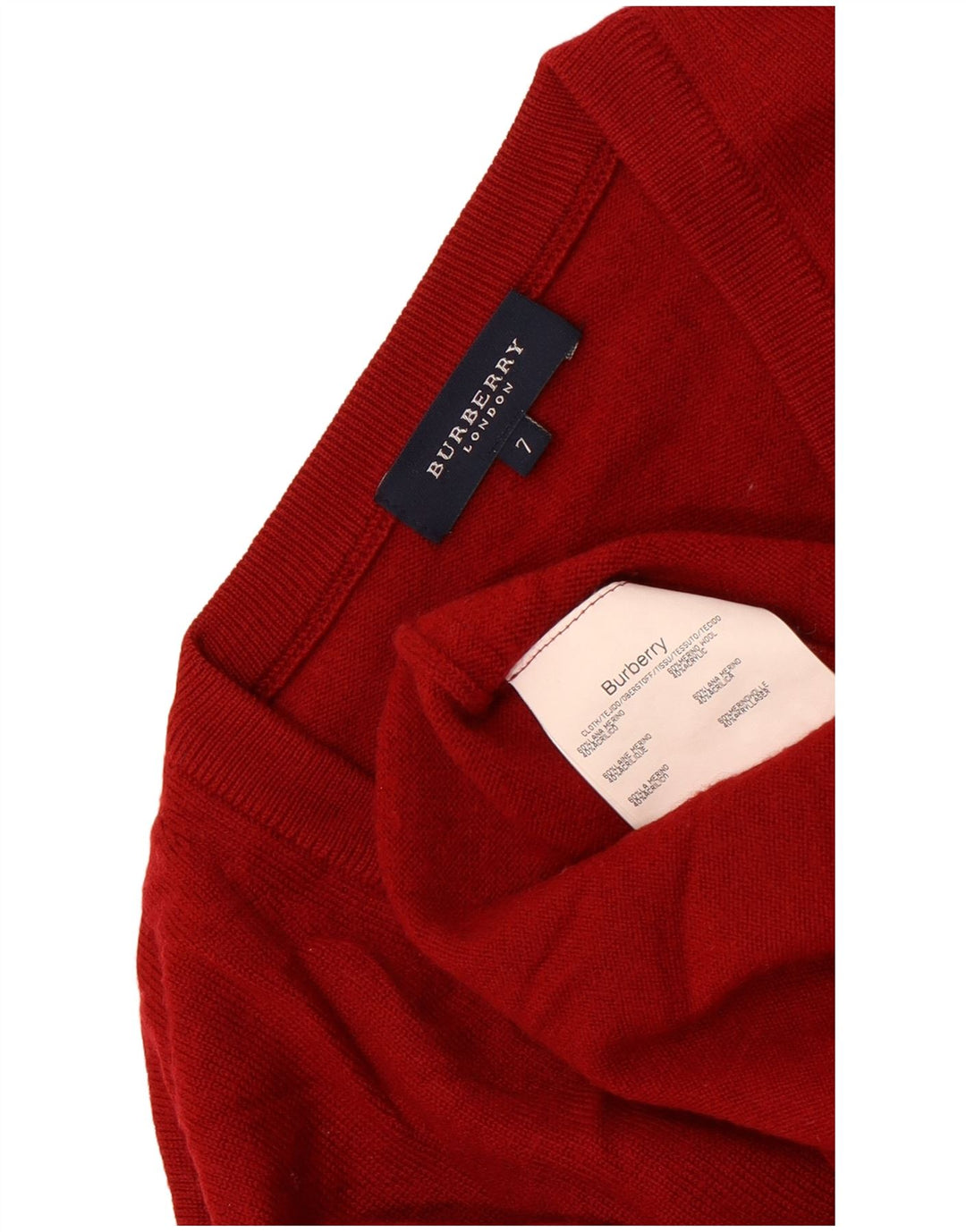 Burberry Pull col V pour homme en laine rouge Large