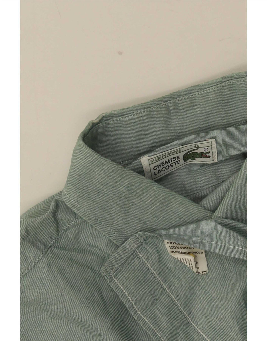 Lacoste Chemise Homme Taille 40 Coton Vert Moyen
