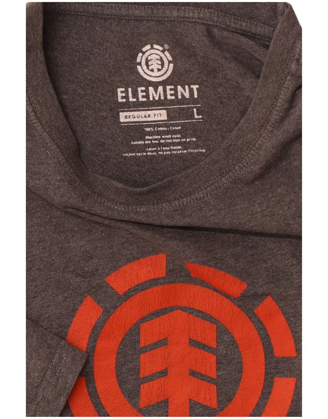 ELEMENT T-shirt graphique coupe régulière pour hommes, grand, gris, coton