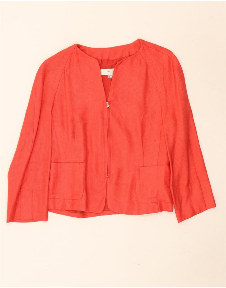 Zara Veste boléro à manches 3/4 pour femme EU 40 Rayonne rouge moyen