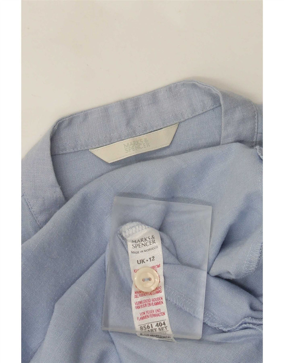 Marks & Spencer Chemisier à manches 3/4 pour femme UK 12 Bleu moyen Polyester