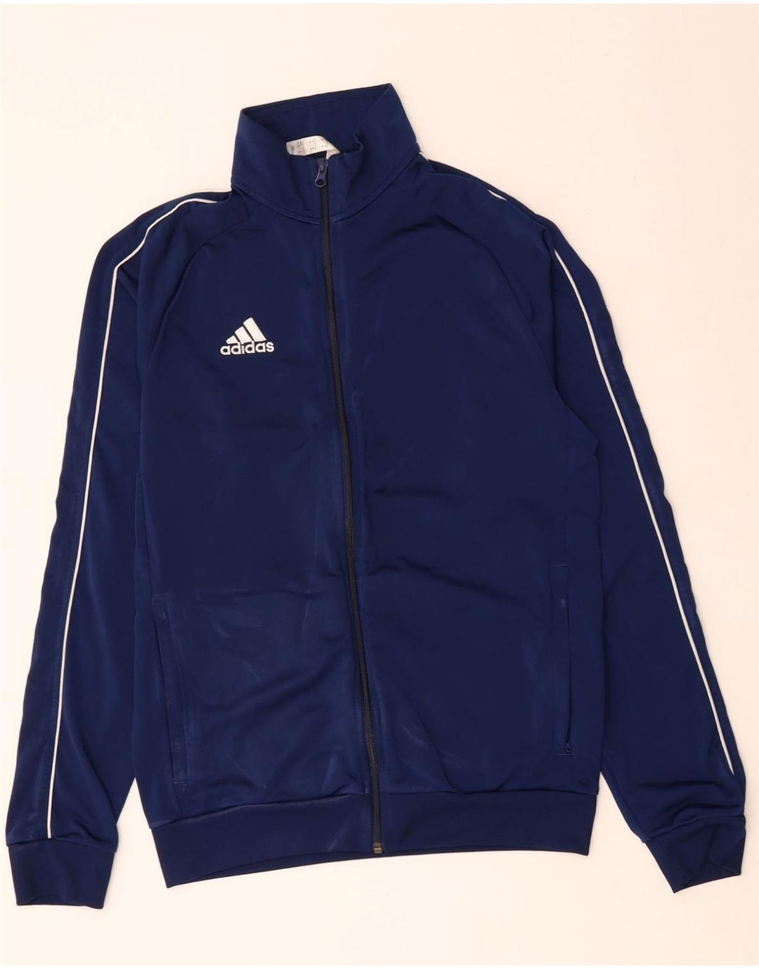 ADIDAS Mens Tracksuit Top Jacket Medium Navy Blue Polyester