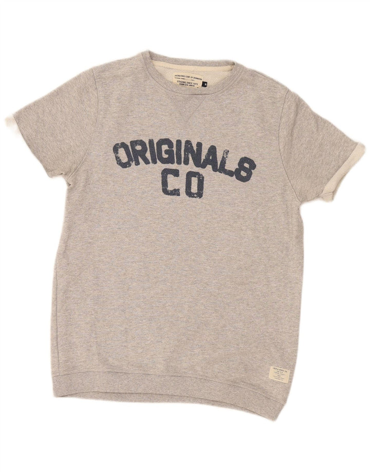 Jack & Jones Sweat-Shirt Graphique Homme Gris Moyen Moucheté