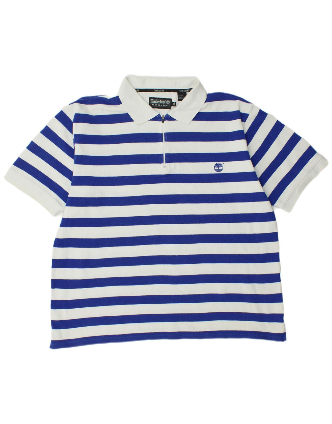 TIMBERLAND Polo Homme XL Bleu Rayé Coton