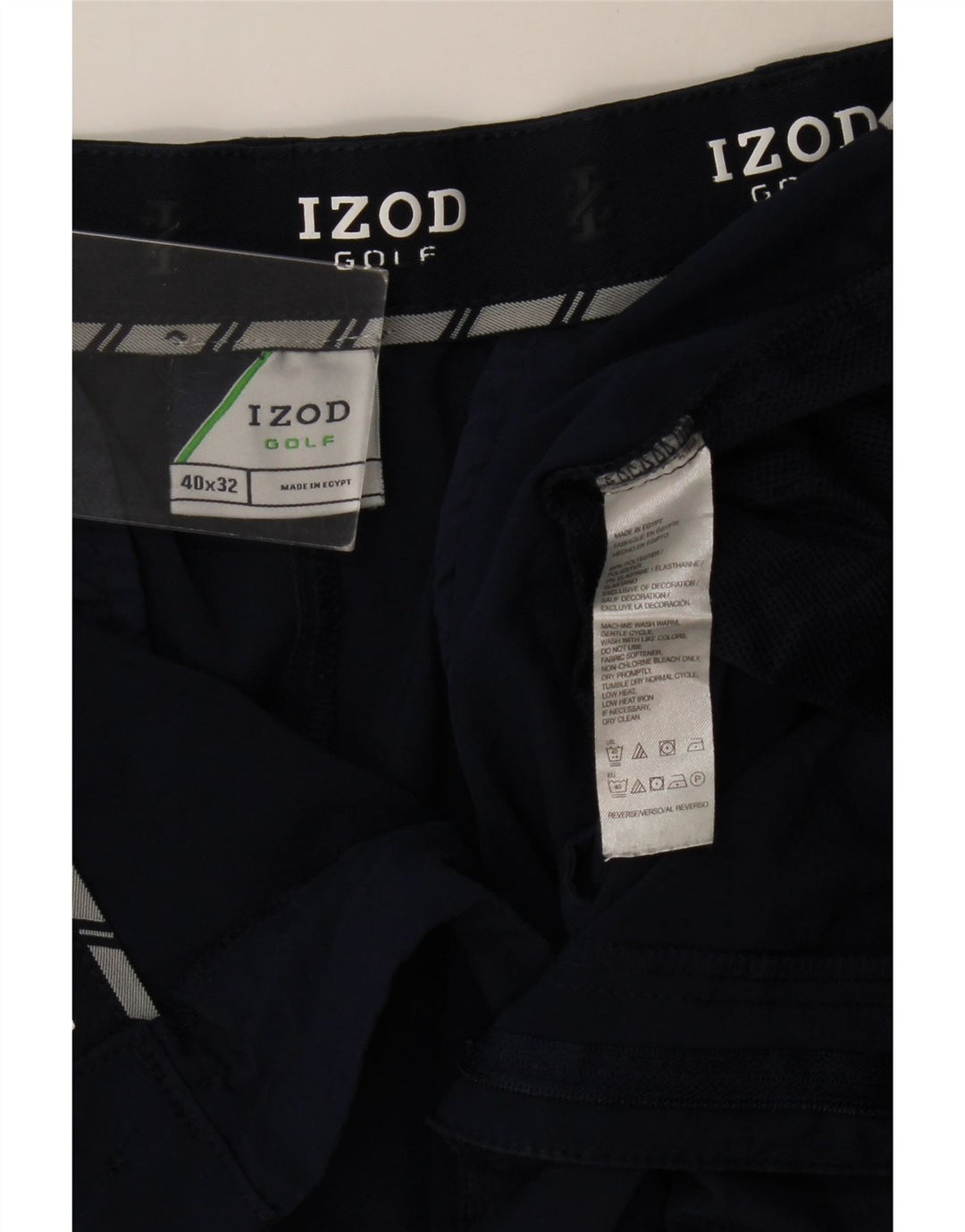 Izod Pantalon Chino Droit Homme W40 L30 Bleu Marine Polyester