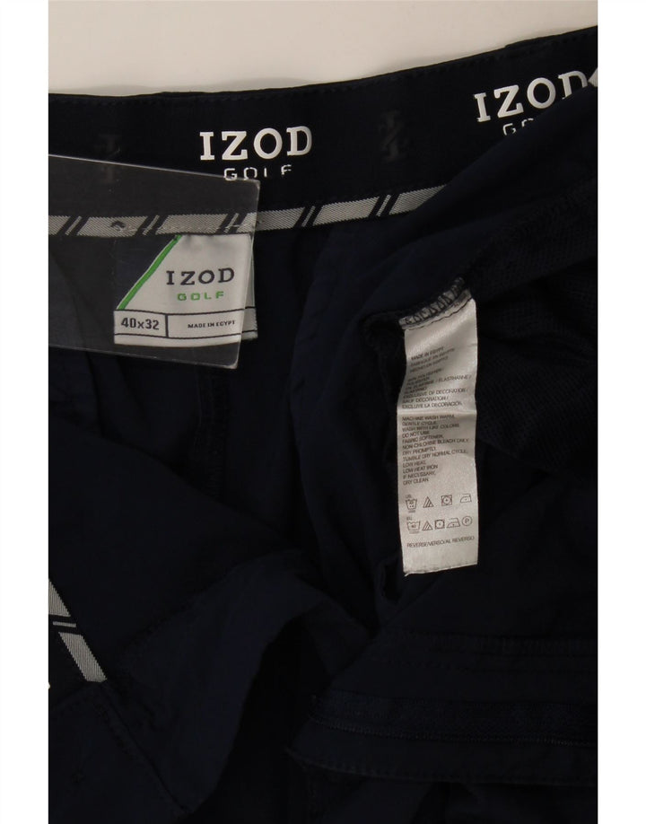Izod Pantalon Chino Droit Homme W40 L30 Bleu Marine Polyester