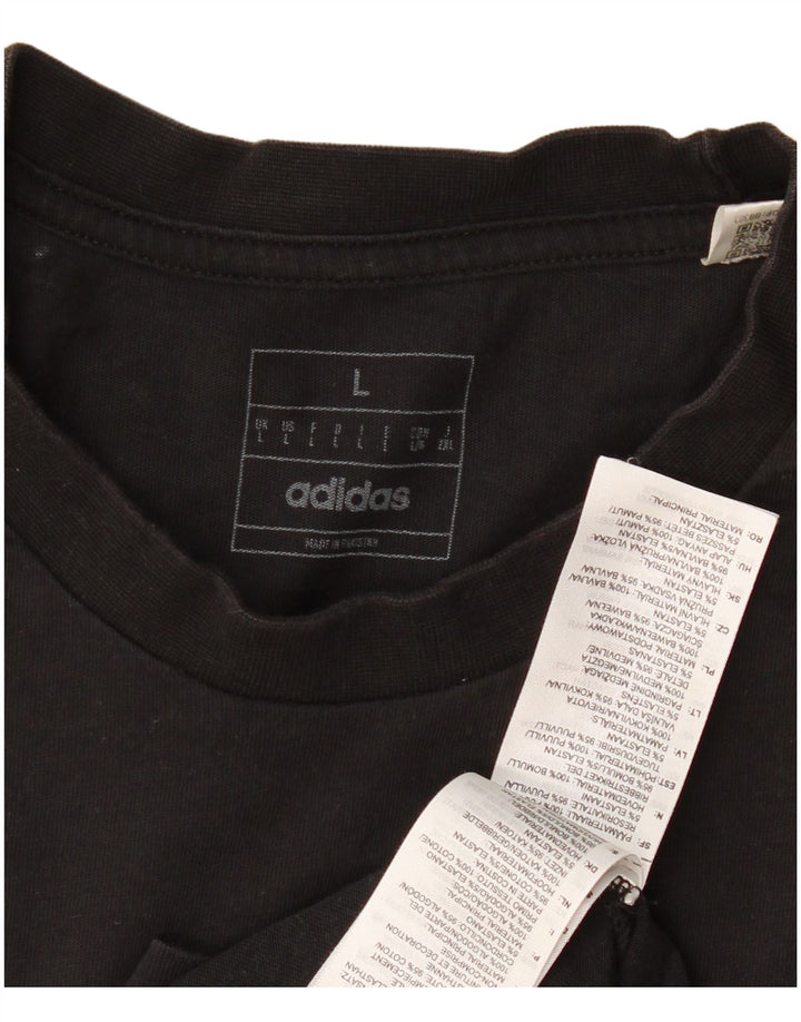 Adidas T-shirt graphique pour hommes, grand, en coton noir
