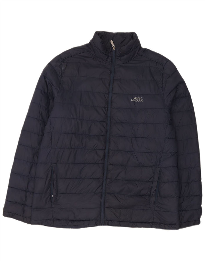 Weird Fish Veste matelassée pour homme UK 40 Large Bleu Marine Nylon