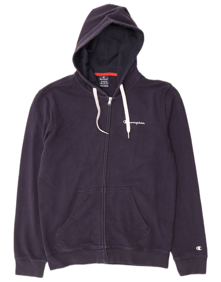 Champion Pull à Capuche Zippé Homme Bleu Marine Moyen