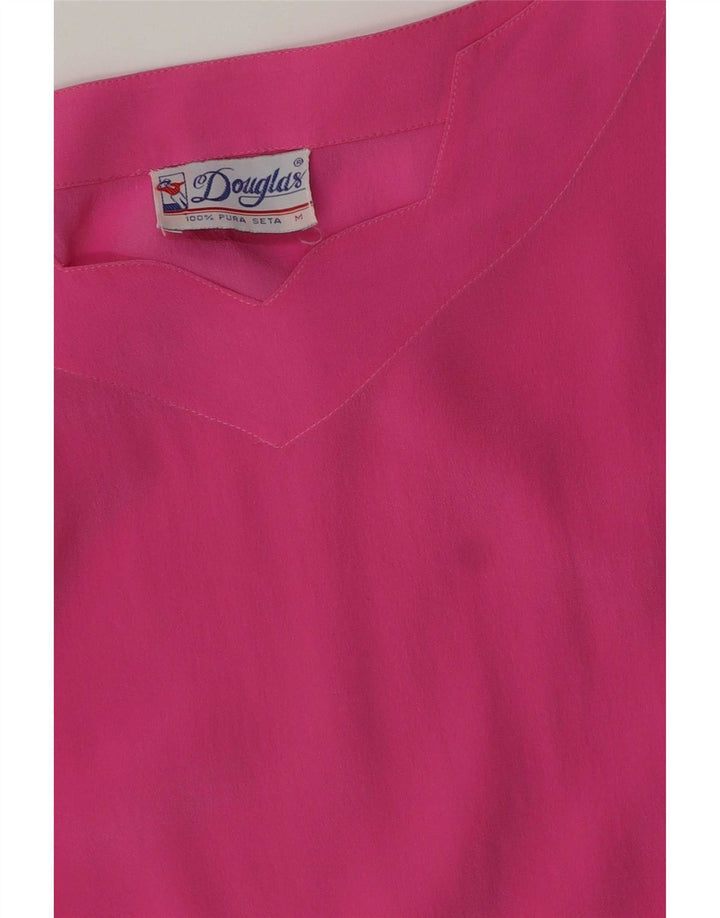 Douglas Chemisier sans manches pour femme UK 44 en soie rose moyen