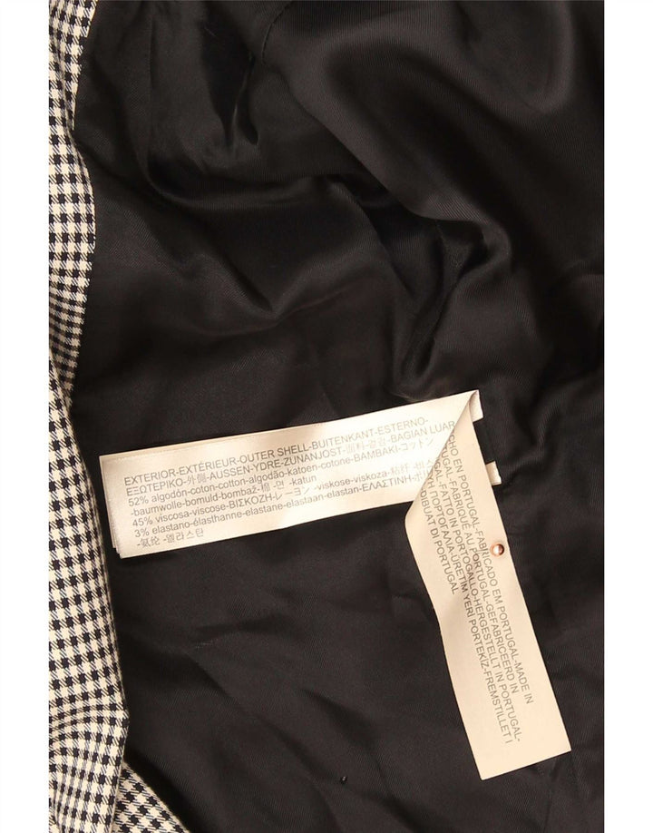 Massimo Dutti Veste Blazer 2 Boutons Femme EU 44 XL Pied-de-Poule Noir