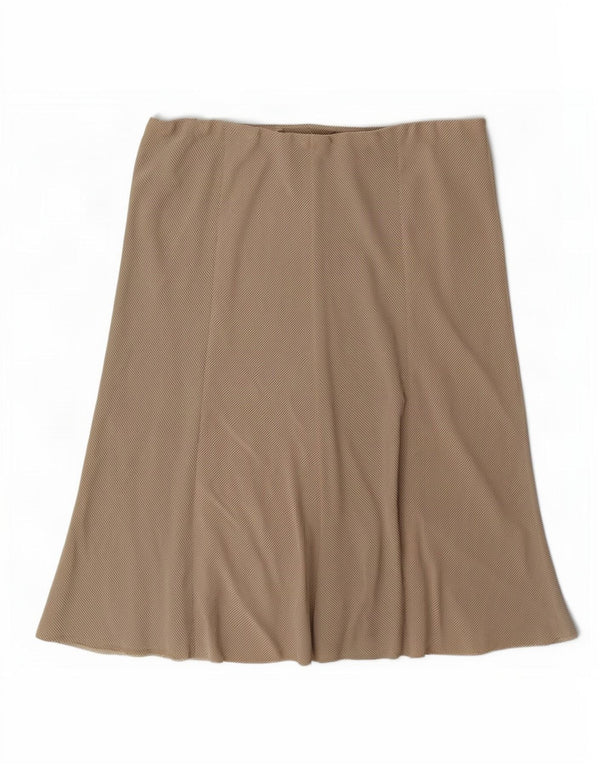 Marks & Spencer Jupe évasée pour femme UK 18 XL W38 Beige Vichy Viscose