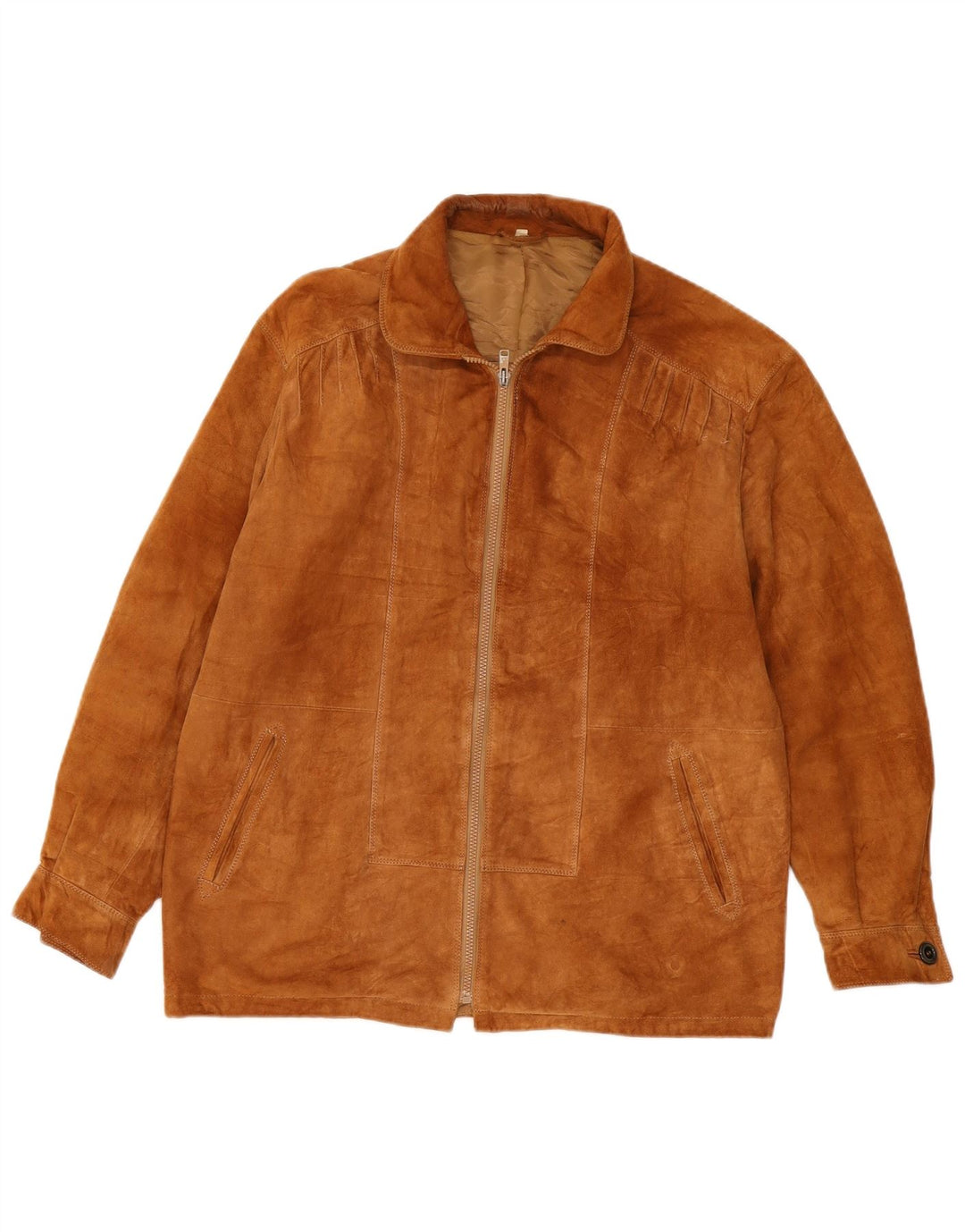 VINTAGE Veste ample en daim pour homme IT 44 XS Beige