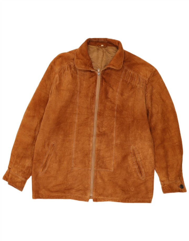 VINTAGE Veste ample en daim pour homme IT 44 XS Beige