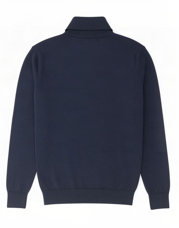 Crew Clothing Pull col roulé pour homme en laine mérinos bleu marine moyen