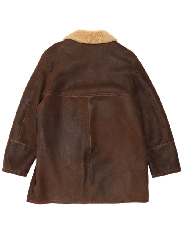 Pirbos Veste en peau de mouton pour homme IT 58 4XL Marron peau de mouton