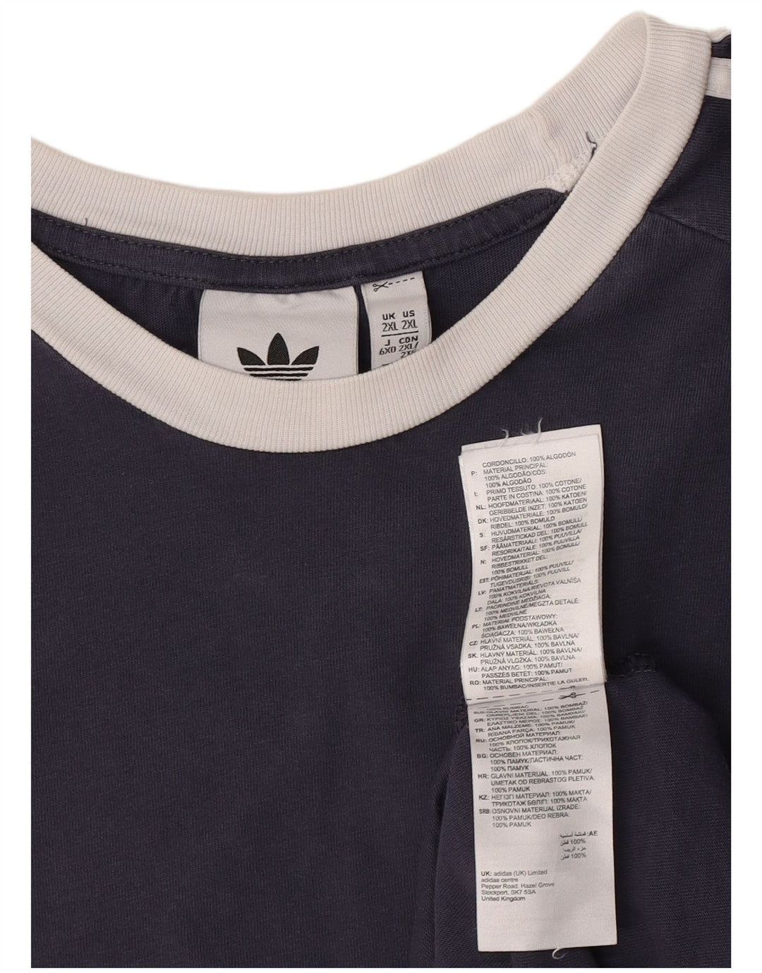 ADIDAS T-Shirt Homme Top 2XL Bleu Marine Coton