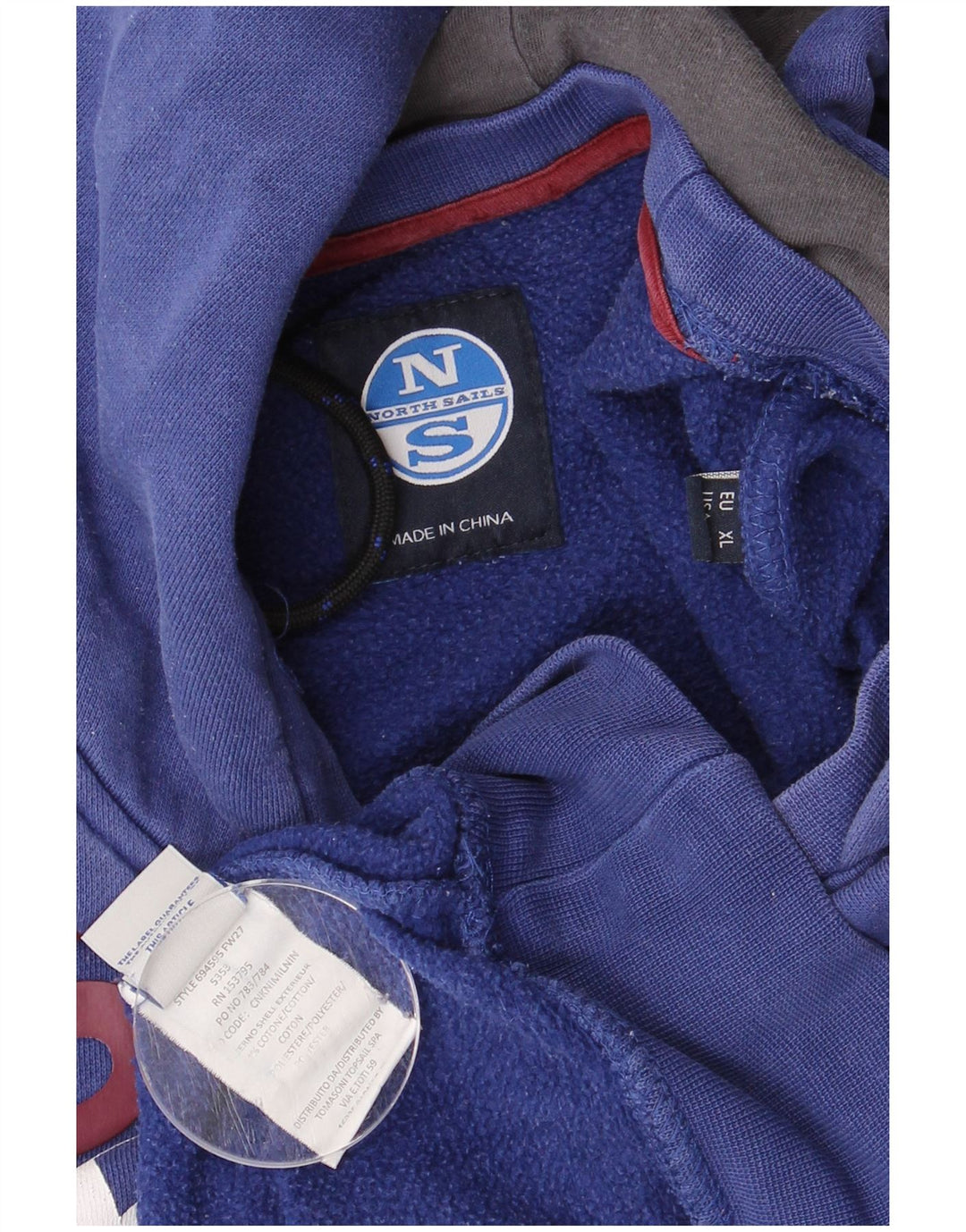 NORTH SAILS Pull à capuche graphique pour homme en coton bleu marine Taille L