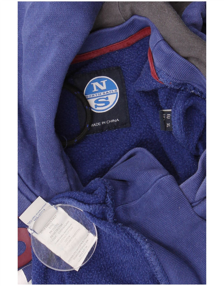 NORTH SAILS Pull à capuche graphique pour homme en coton bleu marine Taille L