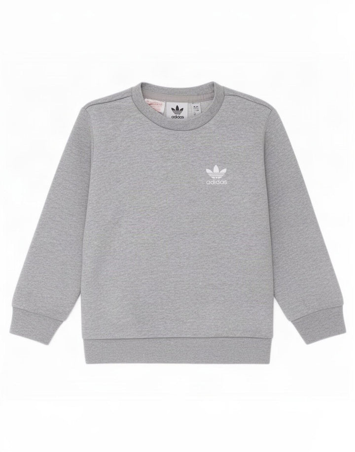 Adidas Sweat-Shirt Garçon 2-3 Ans Gris Coton