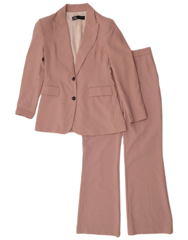 Zara Costume 2 pièces 2 boutons pour femme UK 16 Large W32 L31 Rose Polyester