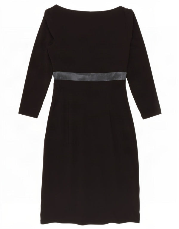 Ralph Lauren Robe fourreau à manches 3/4 pour femme US 4 Small Noir Polyester