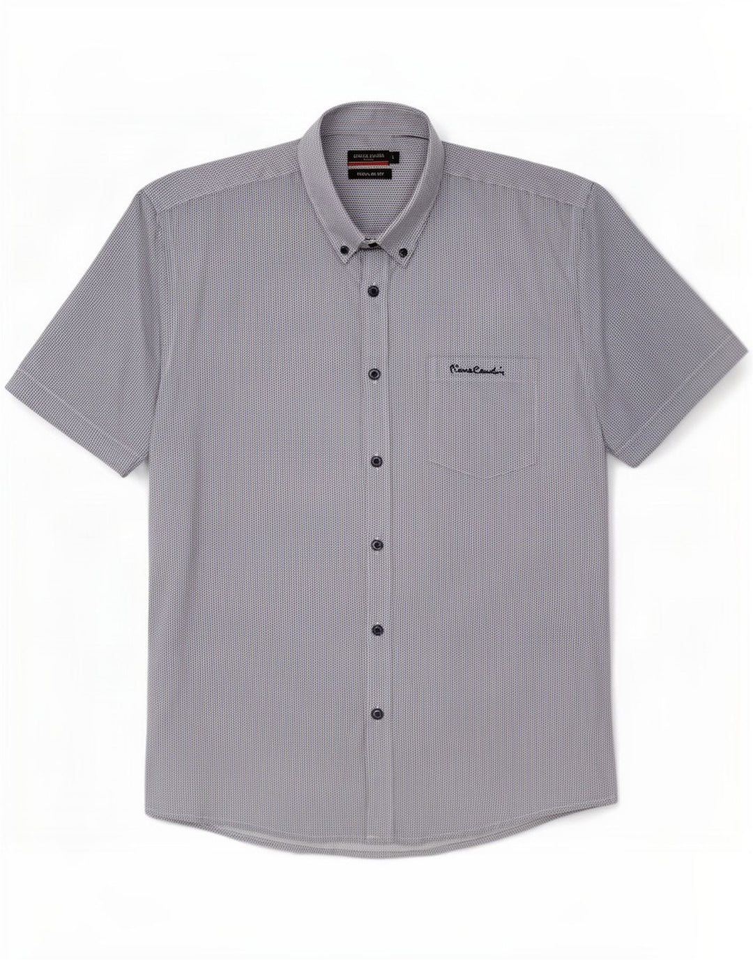 Pierre Cardin Chemise à manches courtes pour homme, coupe classique, grand chevron bleu marine